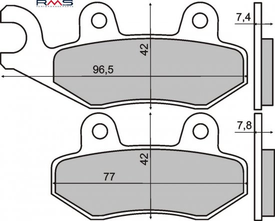 Brzdové destičky RMS 225101420 organické