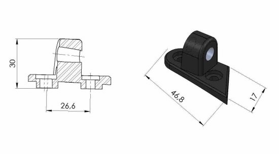 Mirror adaptor PUIG levý černý pro DUCATI Panigale V4 R 998 (2023-2024)