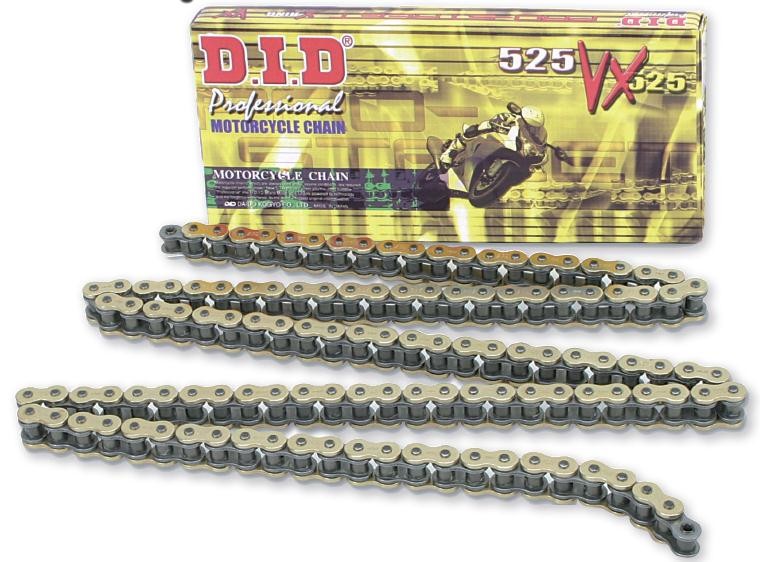 VX série X-Kroužkový řetěz D.I.D Chain 525VX3 118 L Zlatá/Černá
