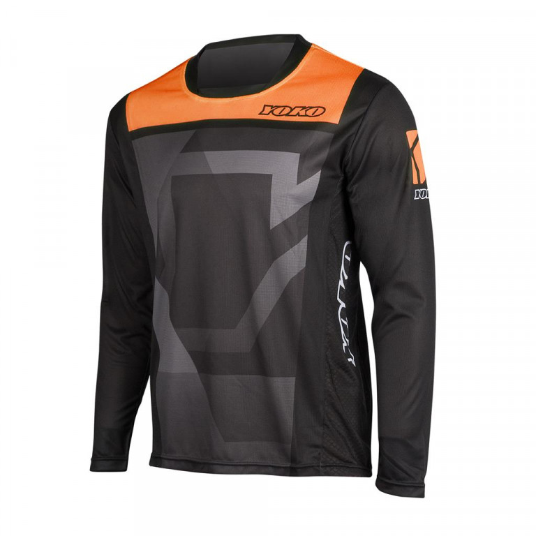 Motokrosový dres YOKO KISA černý / oranžový XXL