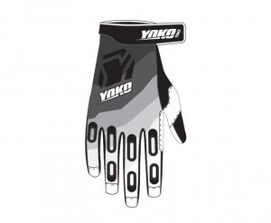 Motokrosové rukavice YOKO TWO černo/bílo/šedé XXL (11)