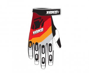 Motokrosové rukavice YOKO TWO černo/bílo/červené XL (10)