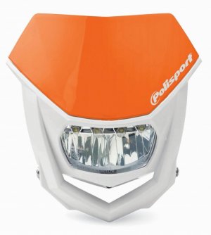 Maska se světlem POLISPORT 8667100004 HALO LED s LED světlem oranžová