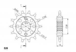 Řetězové kolečko SUPERSPROX CST-1042:14 14 zubů, 520