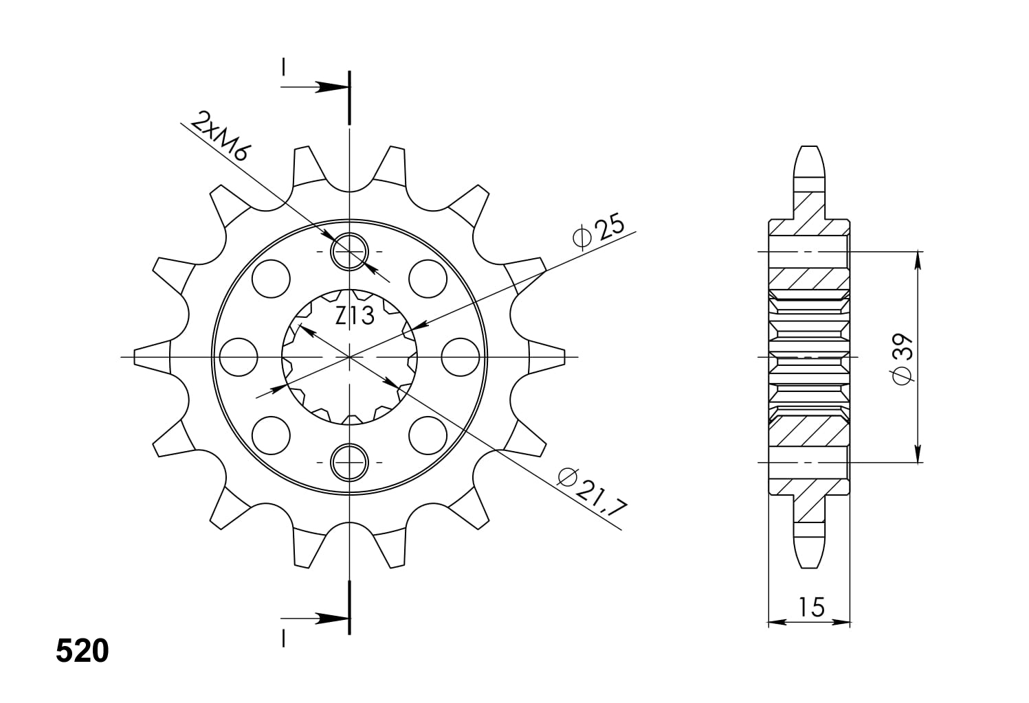 Řetězové kolečko SUPERSPROX CST-1042:15 15 zubů, 520