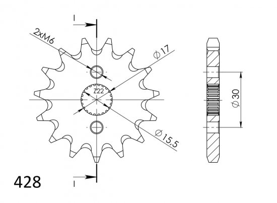 Řetězové kolečko SUPERSPROX CST-1257:14 14 zubů, 428