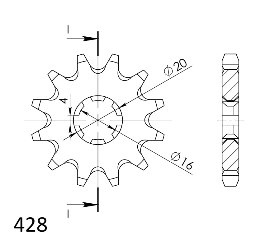 Řetězové kolečko SUPERSPROX CST-1263:11 11 zubů, 428