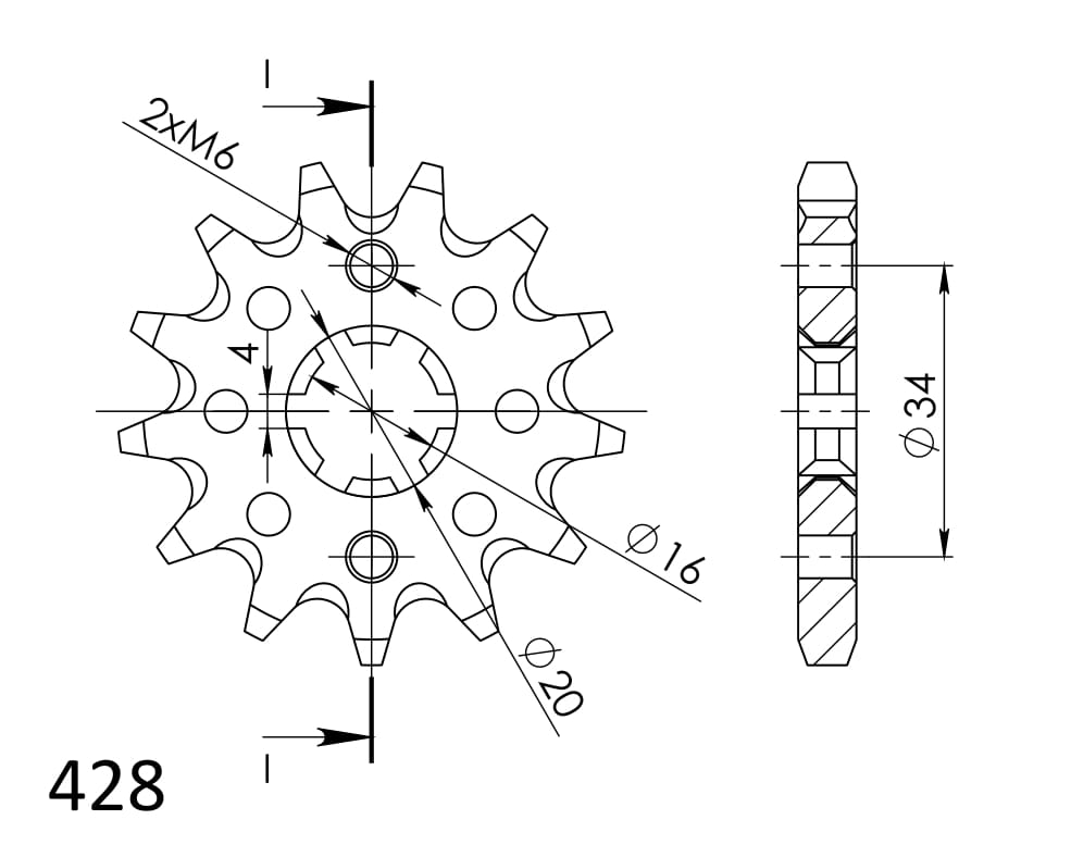 Řetězové kolečko SUPERSPROX CST-1263:13 13 zubů, 428