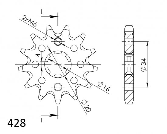 Řetězové kolečko SUPERSPROX CST-1263:13 13 zubů, 428