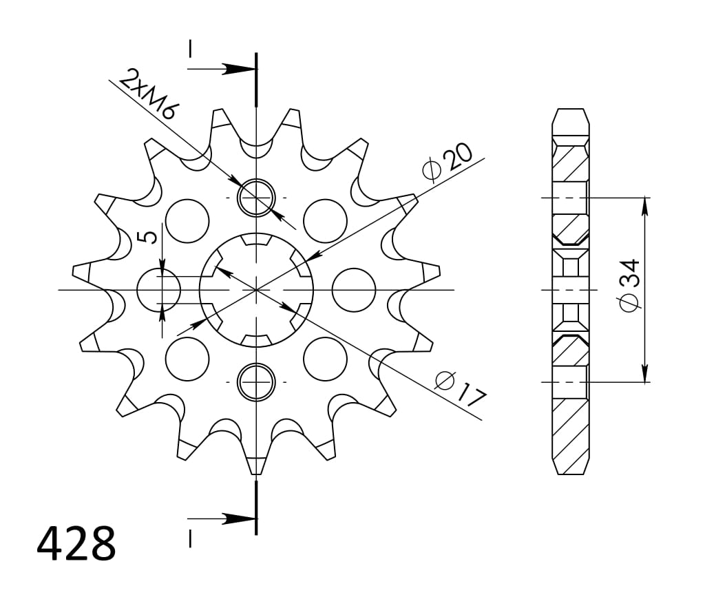 Řetězové kolečko SUPERSPROX CST-1264:14 14 zubů, 428