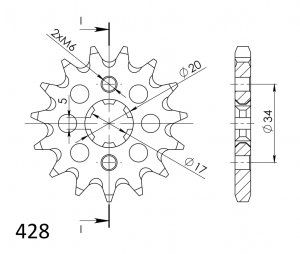 Řetězové kolečko SUPERSPROX CST-1264:14 14 zubů, 428