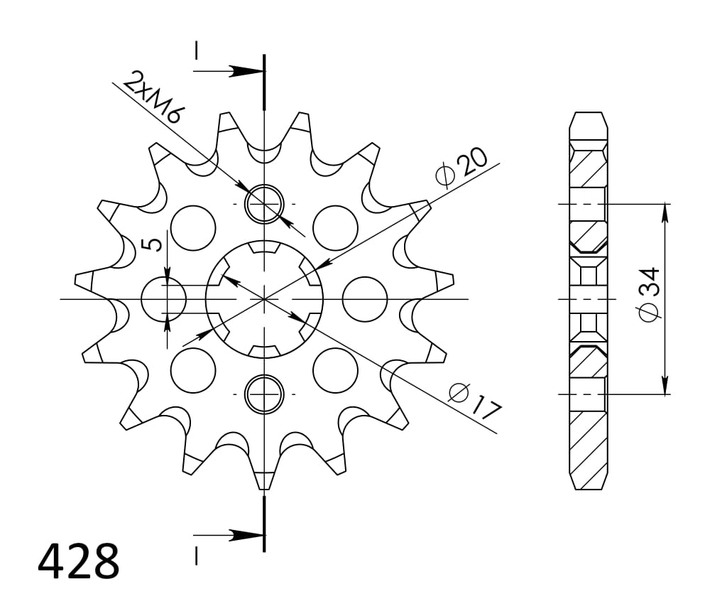 Řetězové kolečko SUPERSPROX CST-1264:15 15 zubů, 428