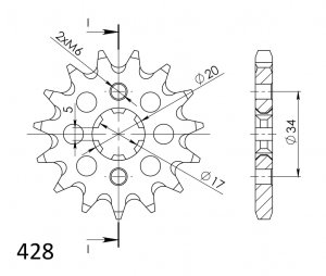 Řetězové kolečko SUPERSPROX CST-1264:15 15 zubů, 428