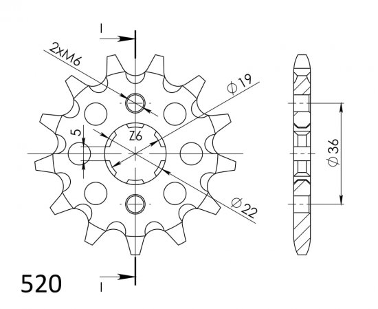 Řetězové kolečko SUPERSPROX CST-1352:13 13 zubů, 520