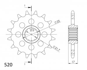 Řetězové kolečko SUPERSPROX CST-1381:17 17 zubů, 520