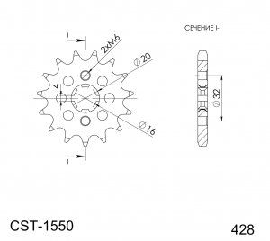 Řetězové kolečko SUPERSPROX CST-1550:14 14 zubů, 428