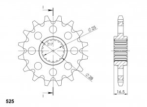 Řetězové kolečko SUPERSPROX CST-1904:17 17 zubů, 525