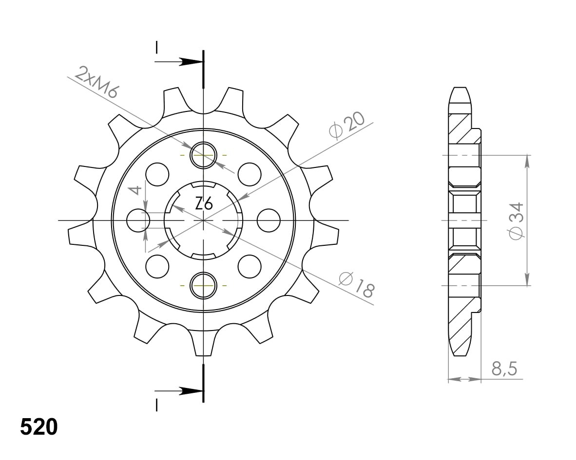 Řetězové kolečko SUPERSPROX CST-270:11 11 zubů, 520