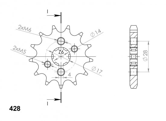 Řetězové kolečko SUPERSPROX CST-277:13 13 zubů, 428