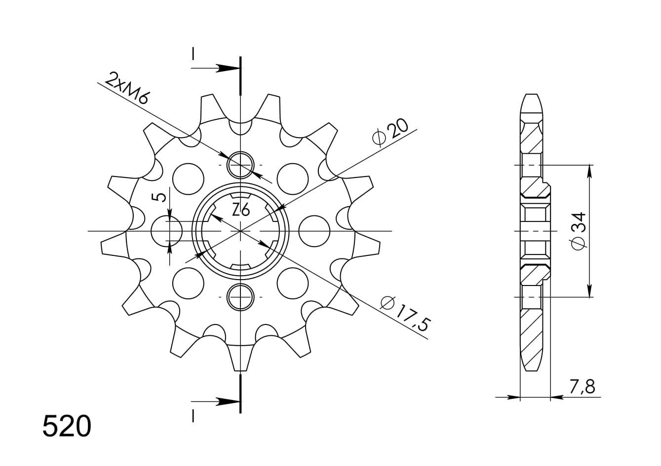 Řetězové kolečko SUPERSPROX CST-327:12 12 zubů, 520