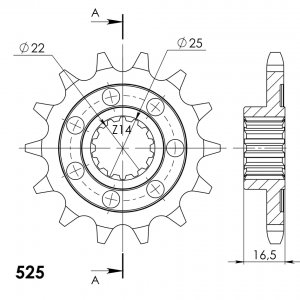 Řetězové kolečko SUPERSPROX CST-4054:14 14 zubů, 525