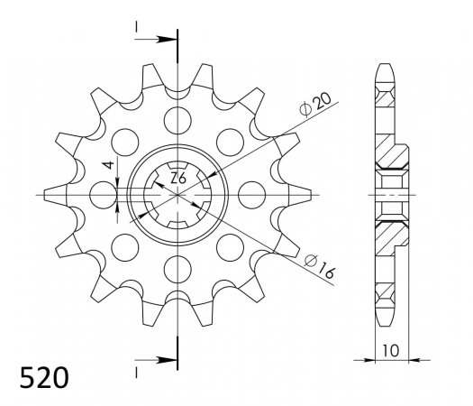 Řetězové kolečko SUPERSPROX CST-411:13 13 zubů, 520