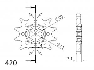 Řetězové kolečko SUPERSPROX CST-413:12 12 zubů, 420