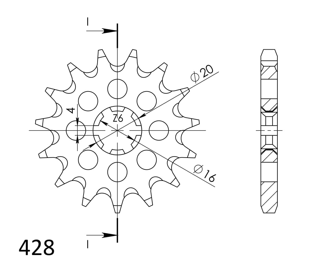 Řetězové kolečko SUPERSPROX CST-416:13 13 zubů, 428