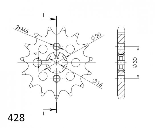 Řetězové kolečko SUPERSPROX CST-417:15 15 zubů, 428