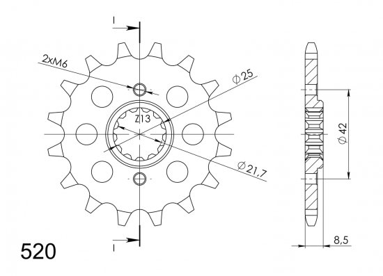 Řetězové kolečko SUPERSPROX CST-516:13 13 zubů, 520