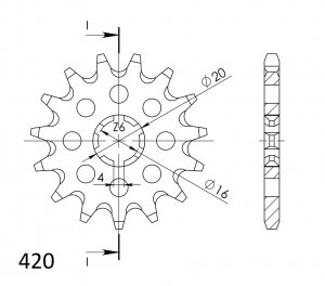 Řetězové kolečko SUPERSPROX CST-546:16 16 zubů, 420