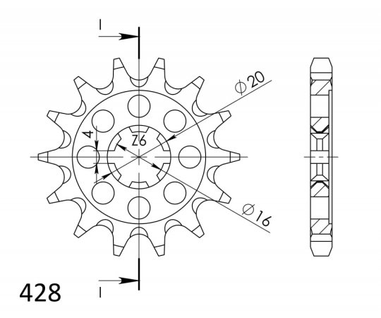 Řetězové kolečko SUPERSPROX CST-555:15 15 zubů, 428