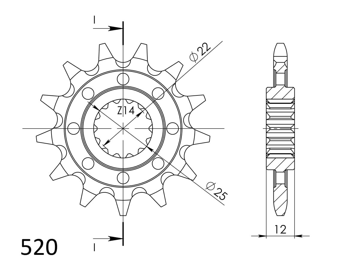 Řetězové kolečko SUPERSPROX CST-715:12 12 zubů, 520