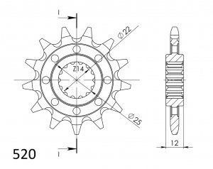 Řetězové kolečko SUPERSPROX CST-715:13 13 zubů, 520