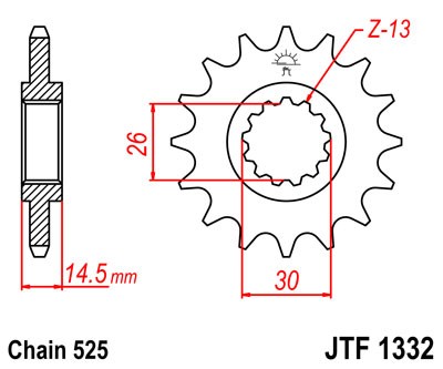 Řetězové kolečko JT JTF 1332-16 16 zubů, 525